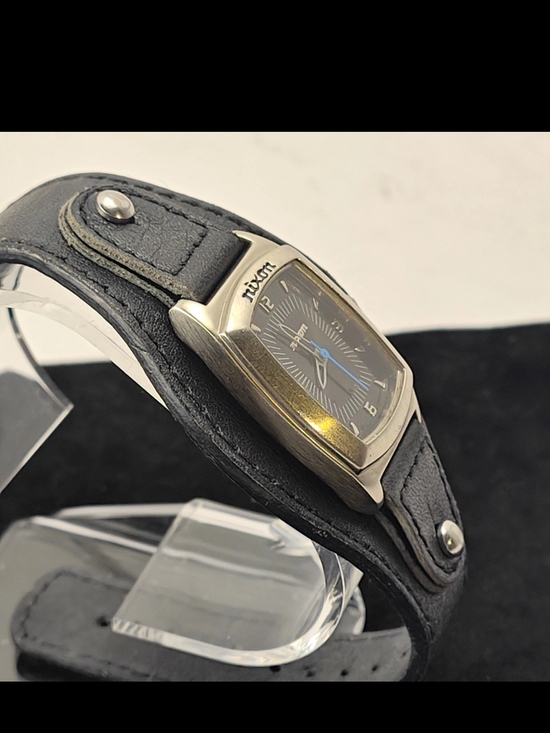 Nixon All Mine Black Leather Cuff Watch with Blue Second Hand main image 8
